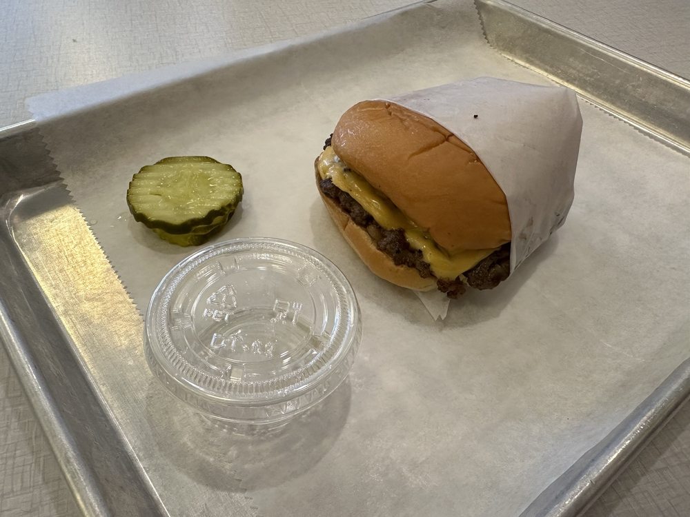 George Motz's Fried Onion Burger at Hamburger America