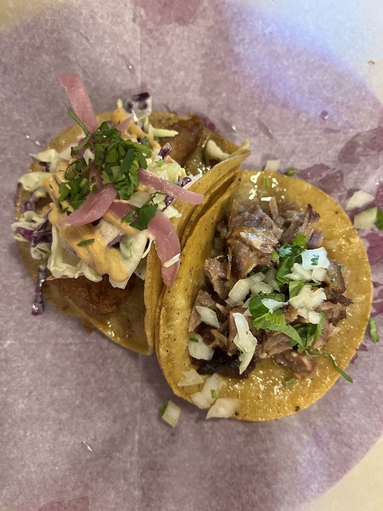 Street Taco - Carnitas (Pull Pork) at Tacos Del Barrio