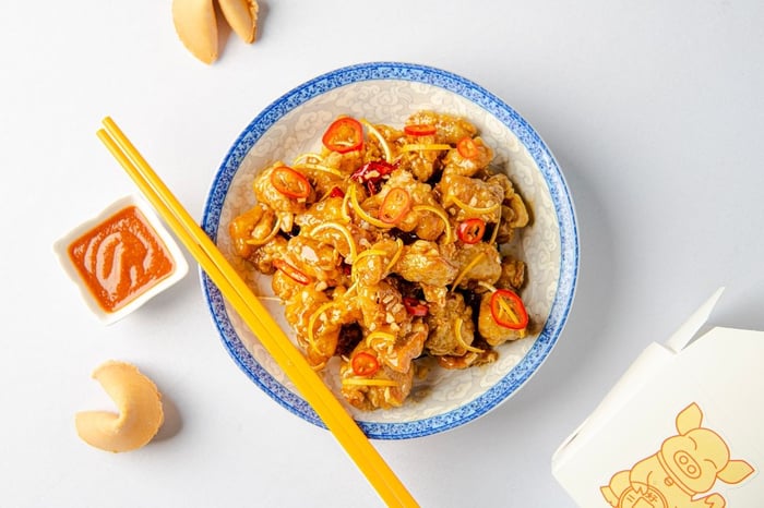 Orange Chicken at Lazy Susan