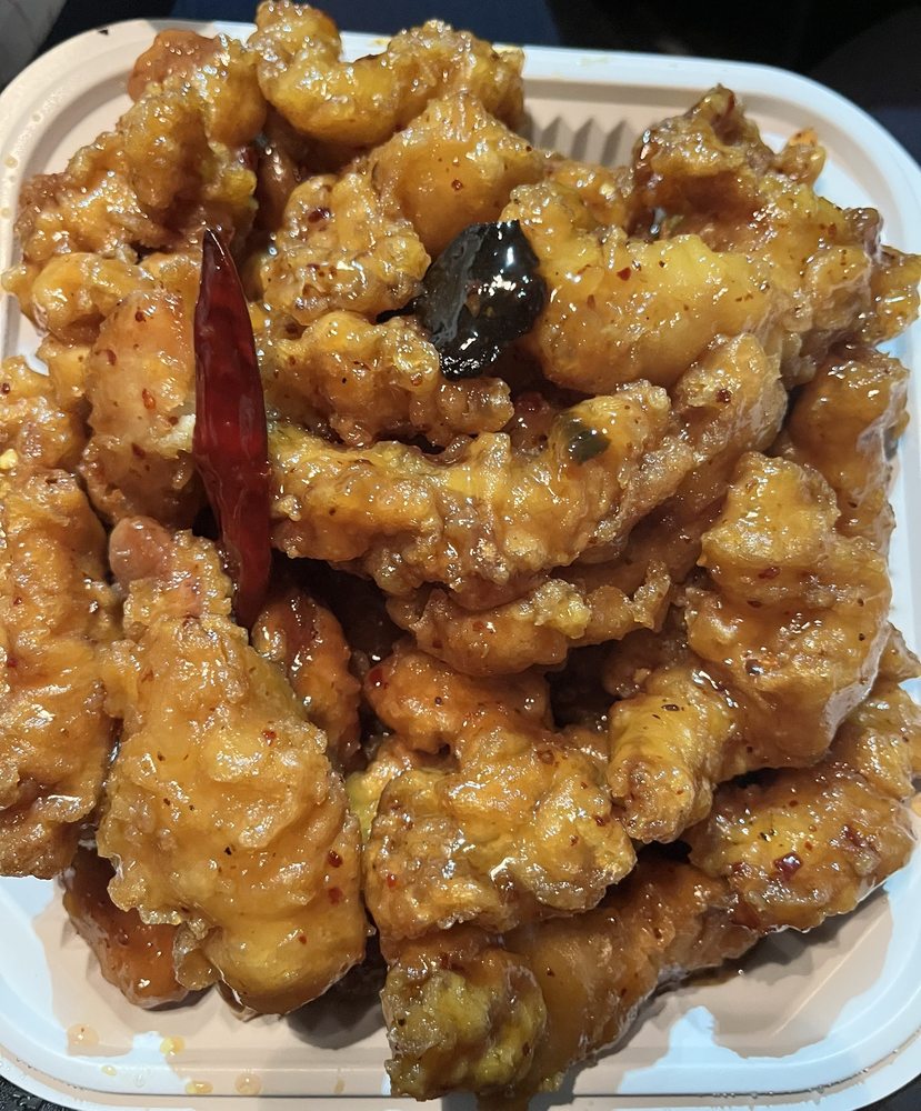 Orange Chicken at Evergreen Panda Restaurant