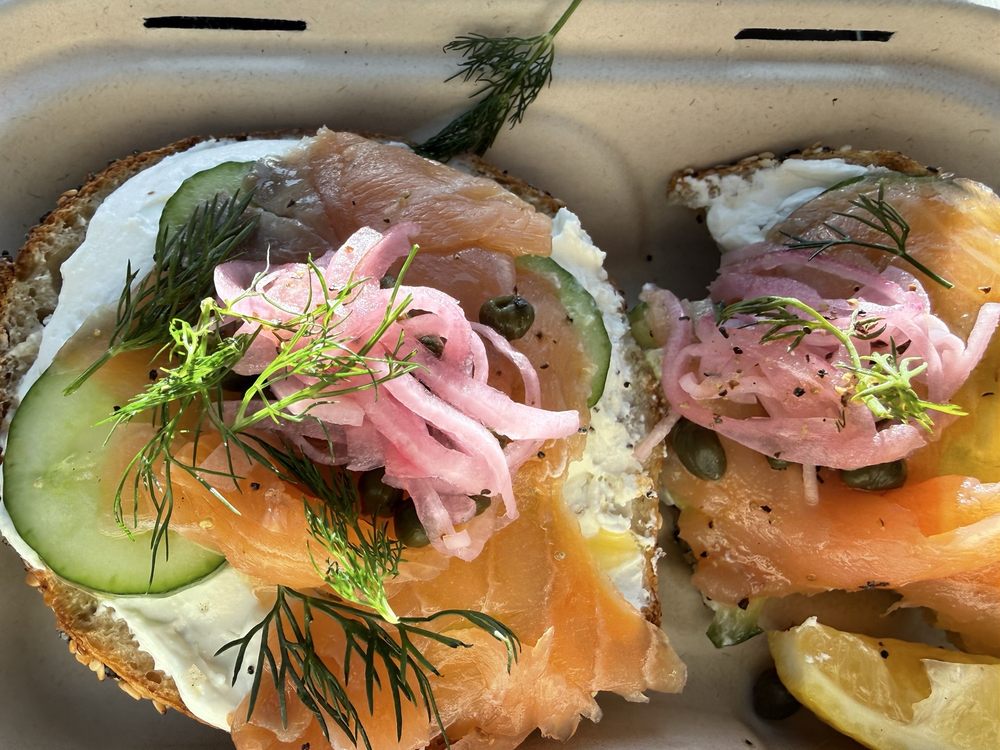 Salmon Sandwich at Bones Bagels